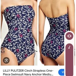 Lilly Pulitzer Navy and Pink One-Piece Swimsuit